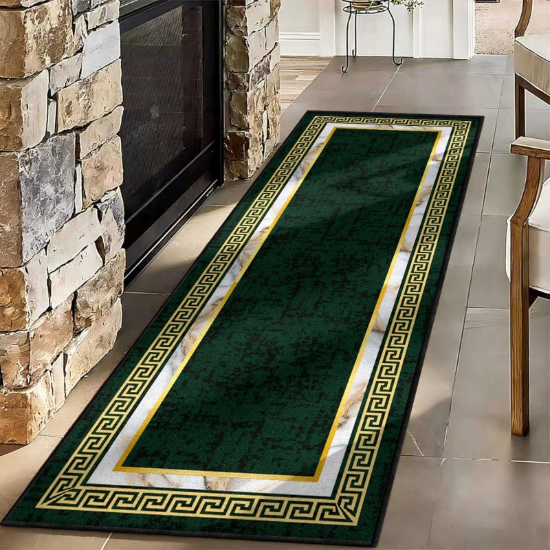 Commercial Kitchen Non Slip Flooring - Karpet Seni Abstrak Biru Kuning Pola
