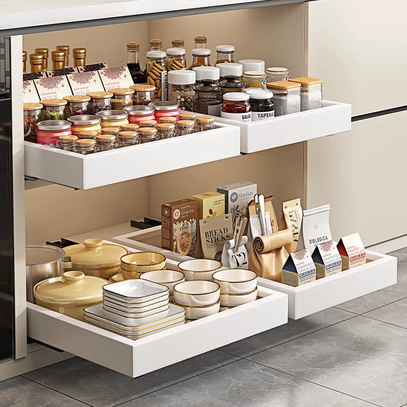 Commercial Kitchen Swing Door - 1-2Pcs Rak Penyimpanan Dapur dengan Rel