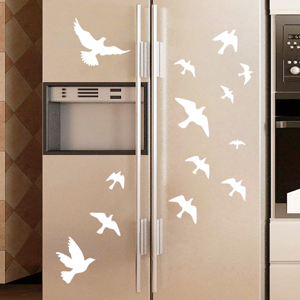 Commercial Kitchen Tiles - 12 Buah/Set Stiker Dinding Burung Dekorasi