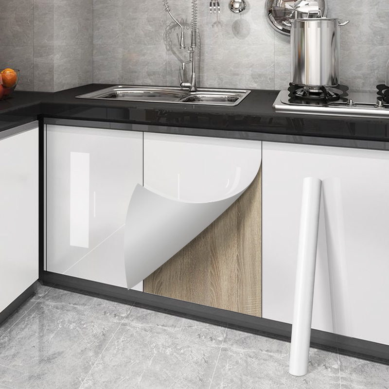 Commercial Kitchen Tiles - Stiker Dinding Kabinet Putih Mengkilap, Stiker