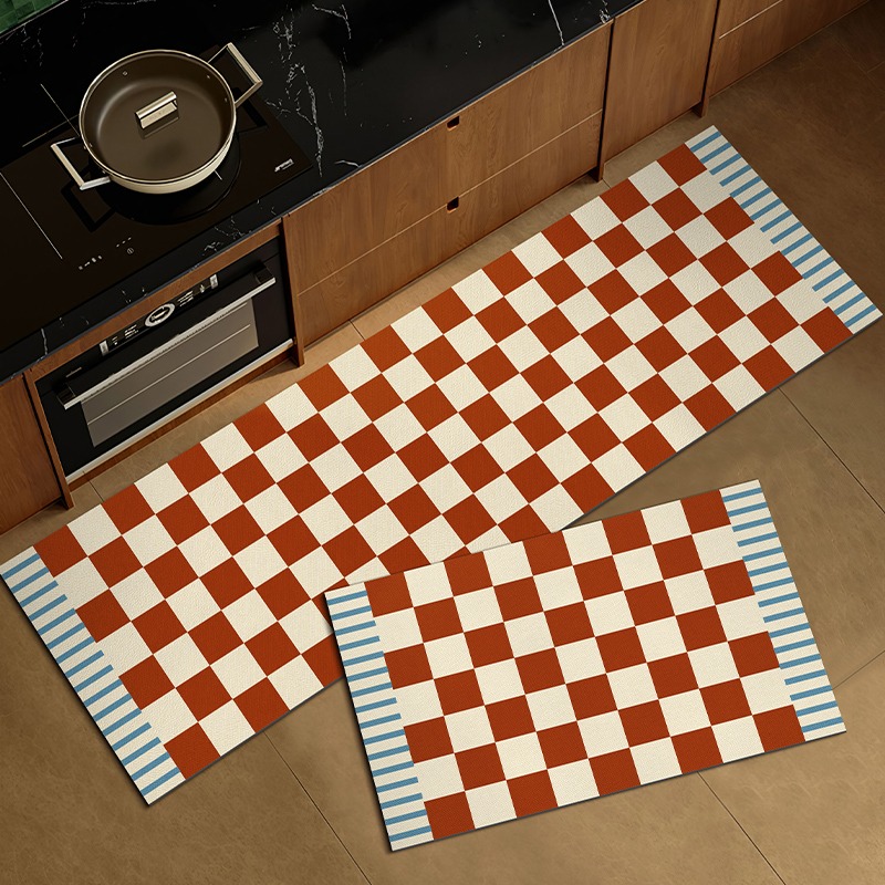 Commercial Kitchen Non Slip Flooring - Karpet Dapur Motif Kotak-kotak Vintage Anti