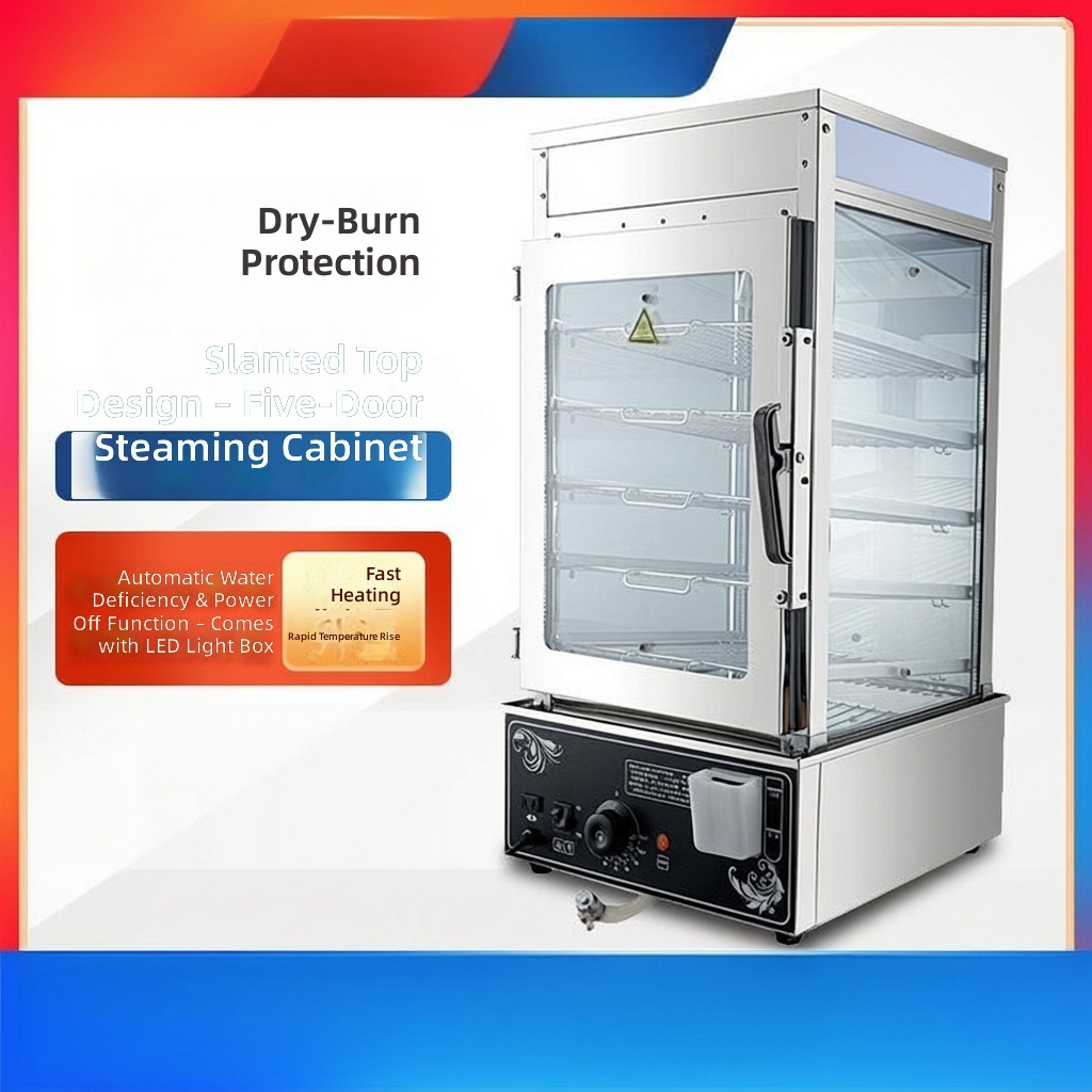 Commercial Steamer Cabinet - Penghangat Pangsit Listrik 5 Tingkat, Mesin