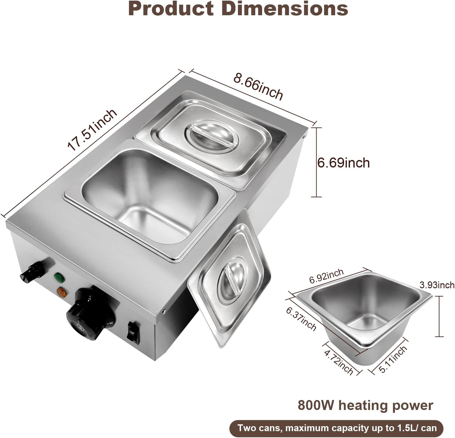 TWISTER.CK 1200W Chocolate Mel - Commercial Kitchen Warmer ulasan dan harga