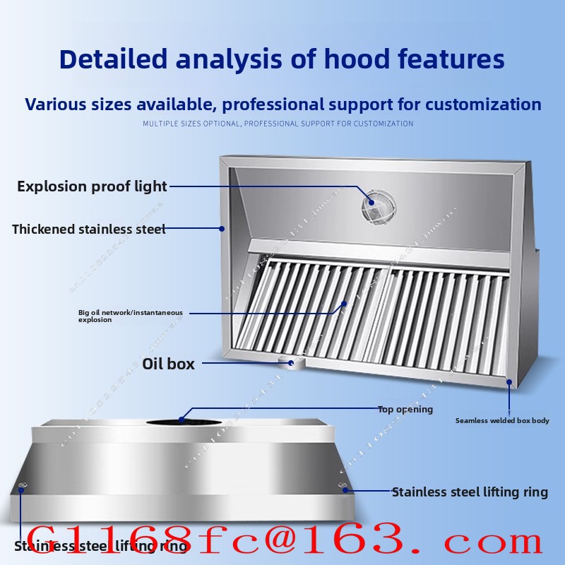 Penghisap Asap Stainless Steel - Commercial Kitchen Hoods ulasan dan harga